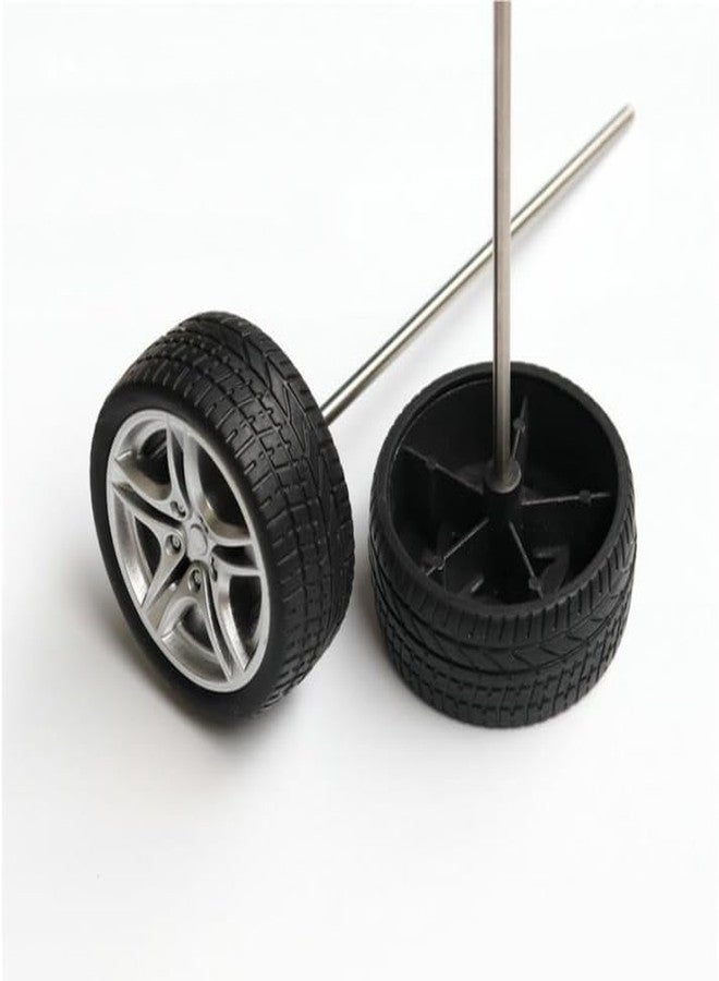 Kryoflare 4Pcs Black Rubber Tires, 48mm Simulation Wheel Set for RC Models, DIY Remote Control Vehicle Parts，DIY RC Spare Parts Easy Installation Small in Size Toy Parts - Image 2